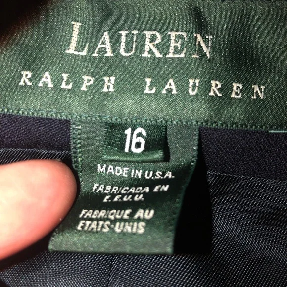 Lauren Ralph Lauren Double-Breasted Navy Blazer With Lauren Crest - Picture 8 of 11